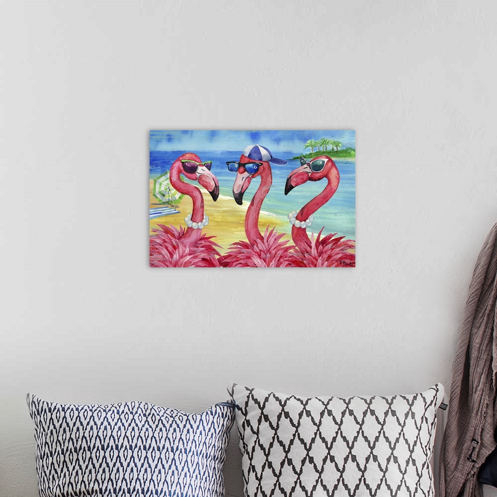 A bohemian room featuring Flamingo Friends