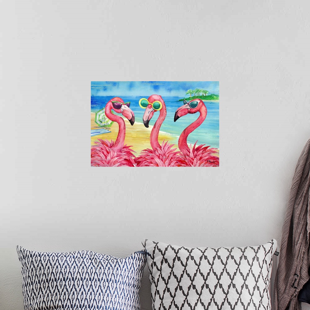 A bohemian room featuring Flamingo Girlfriends Horizontal