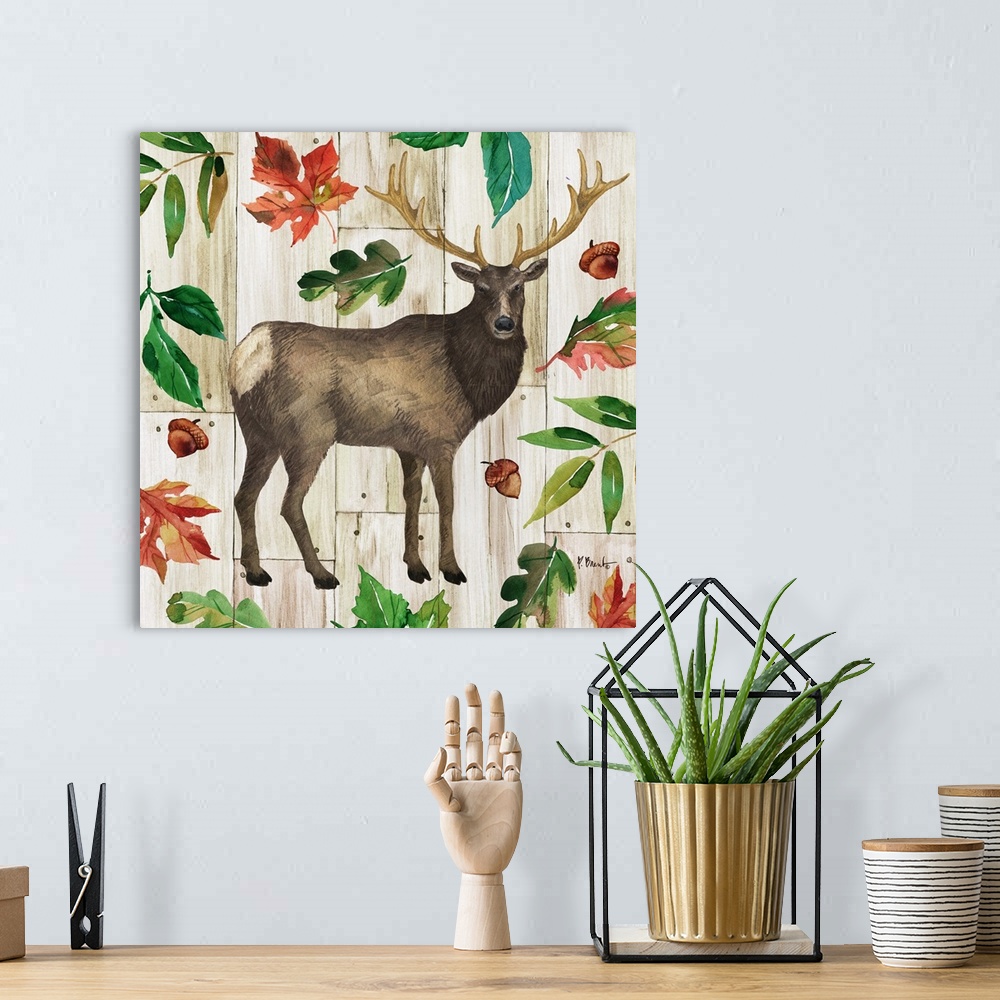 A bohemian room featuring Forest Animals I