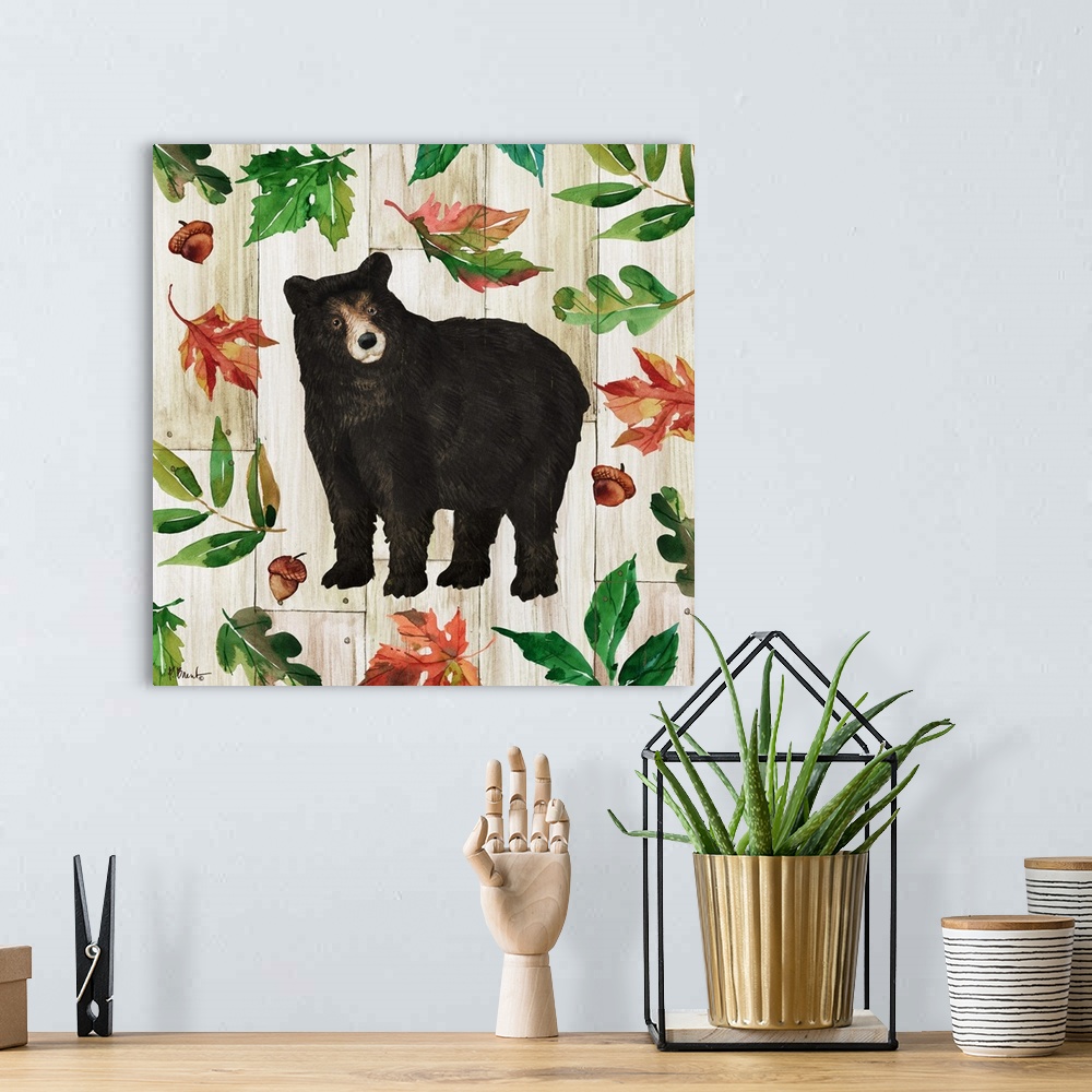 A bohemian room featuring Forest Animals IV