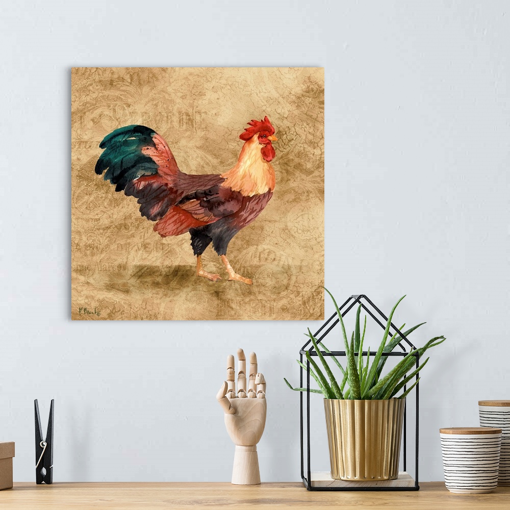 A bohemian room featuring French Countryside Roosters.