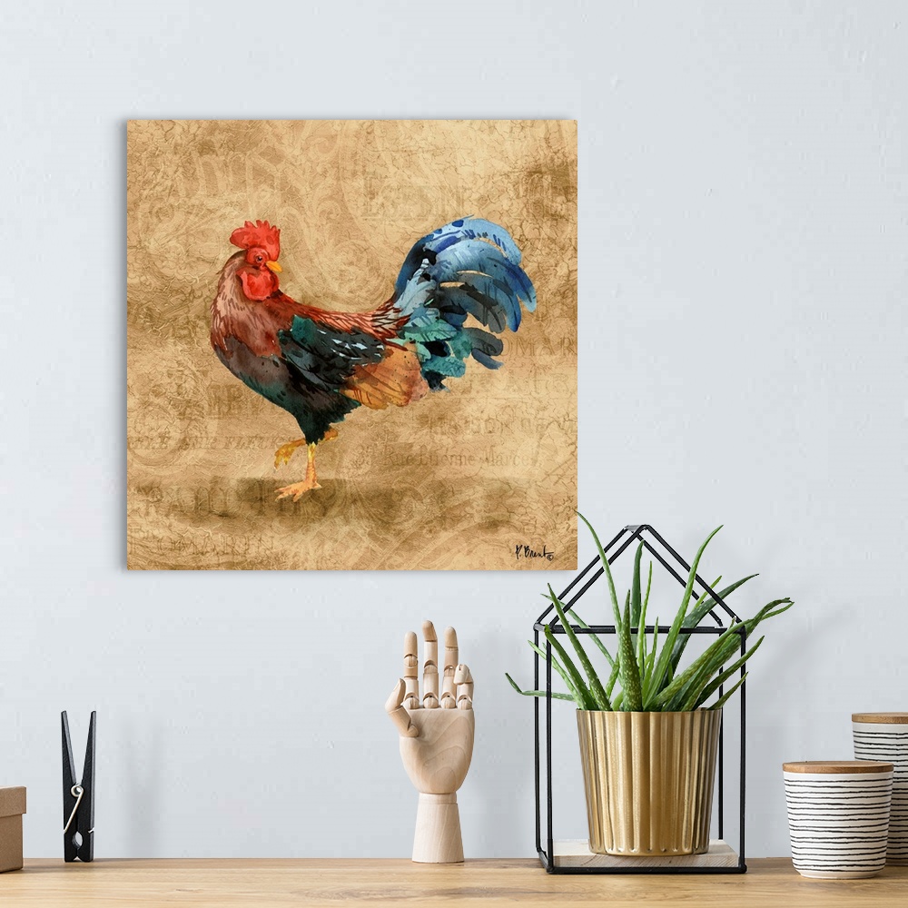 A bohemian room featuring French Countryside Roosters.