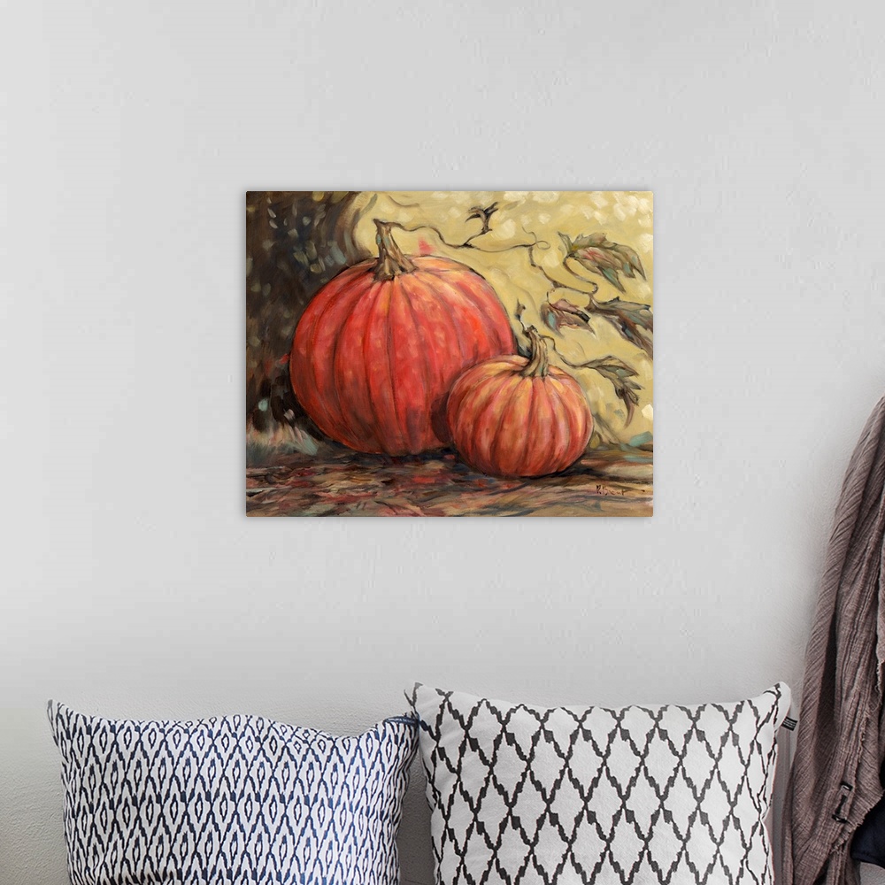 A bohemian room featuring Gleaning Autumn - Double Pumpkin