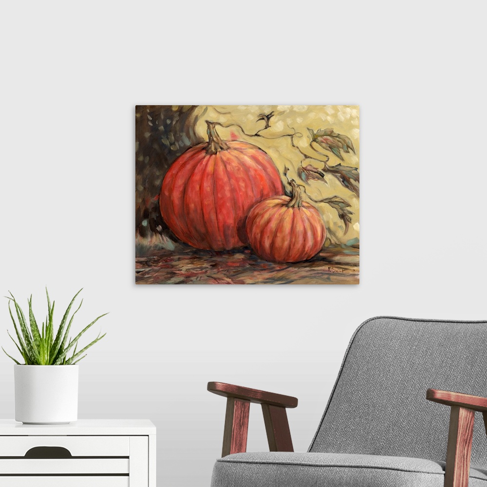 A modern room featuring Gleaning Autumn - Double Pumpkin