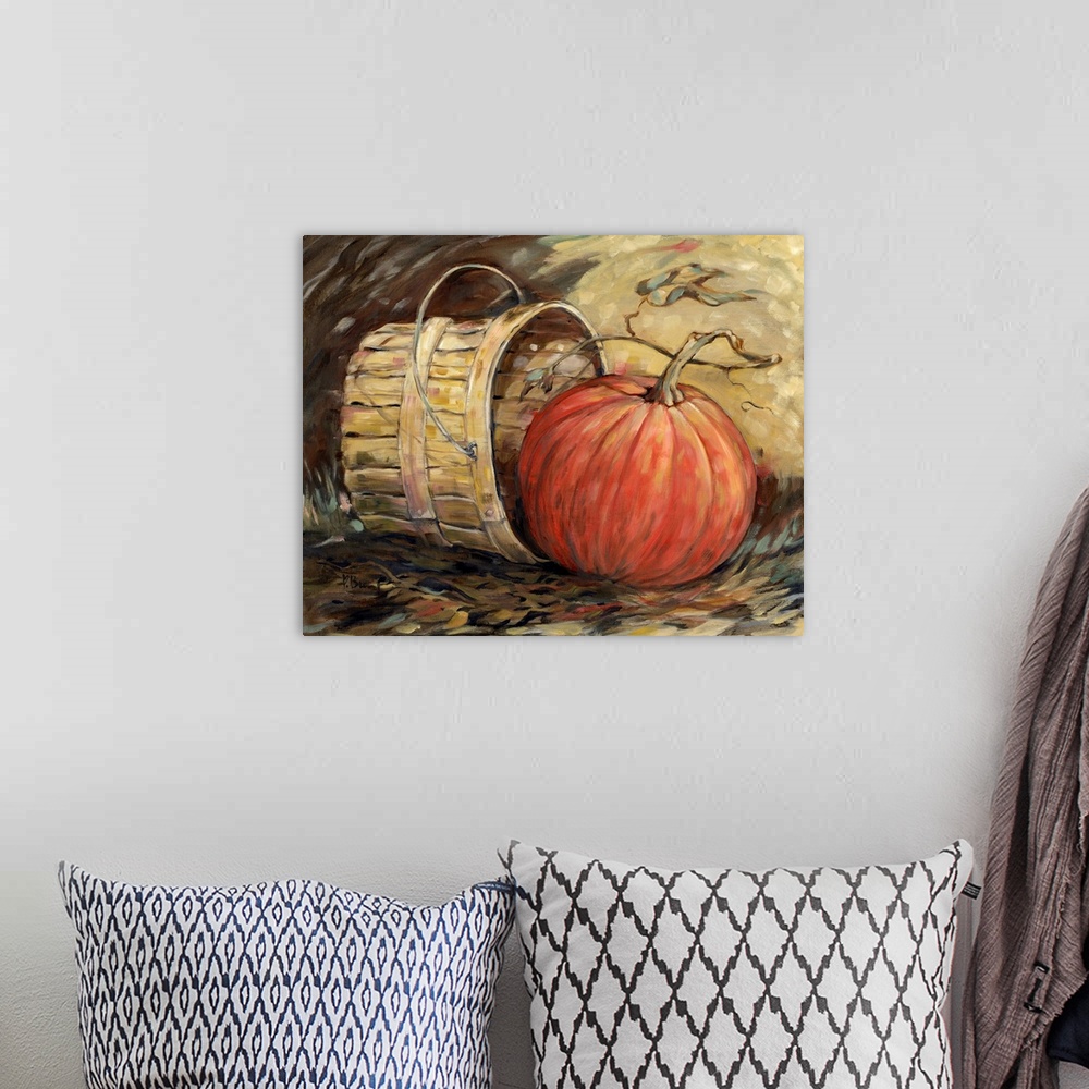 A bohemian room featuring Gleaning Autumn - Pumpkin And Basket