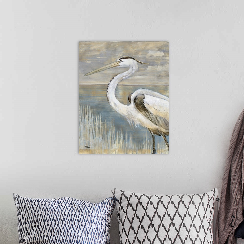 A bohemian room featuring Golden River Heron