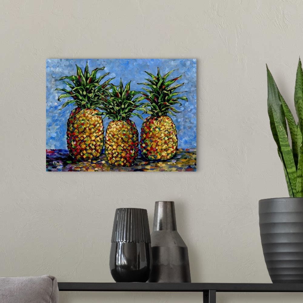 A modern room featuring Impressions Of Pineapples Horizontal II