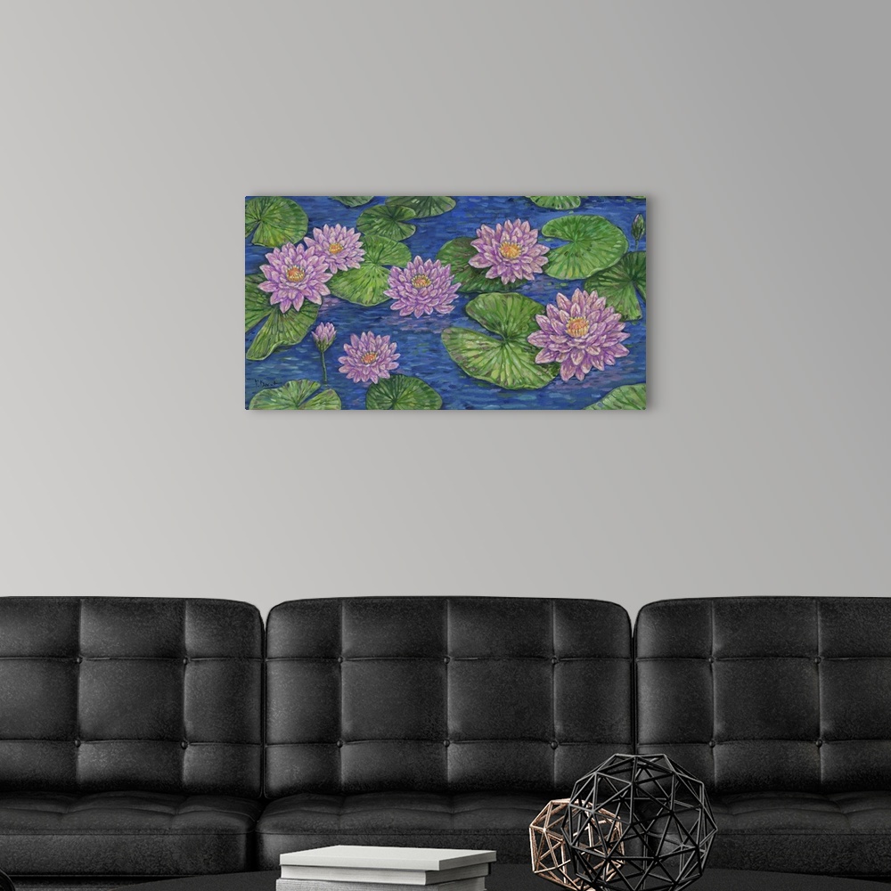 A modern room featuring Impressions Of Water Lilies