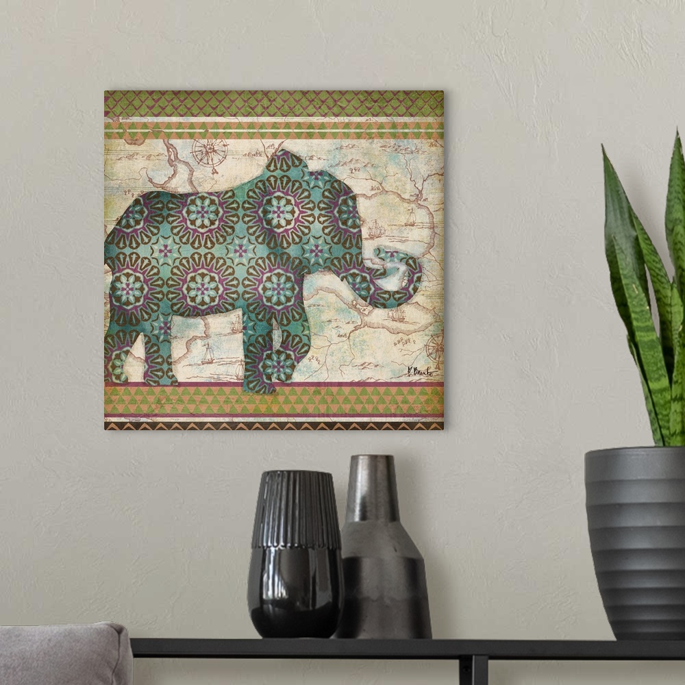 A modern room featuring Jaipur Elephant I