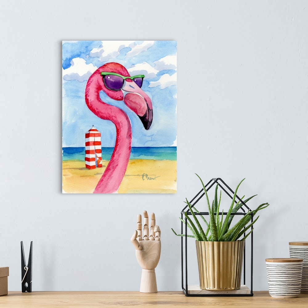 A bohemian room featuring Looking Good Flamingo III
