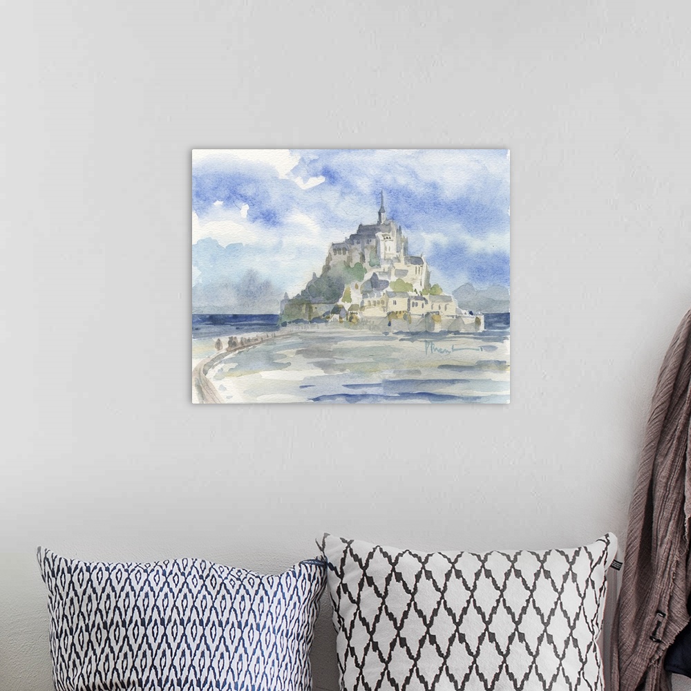 A bohemian room featuring Mont St. Michele from the Bridge - Cropped
