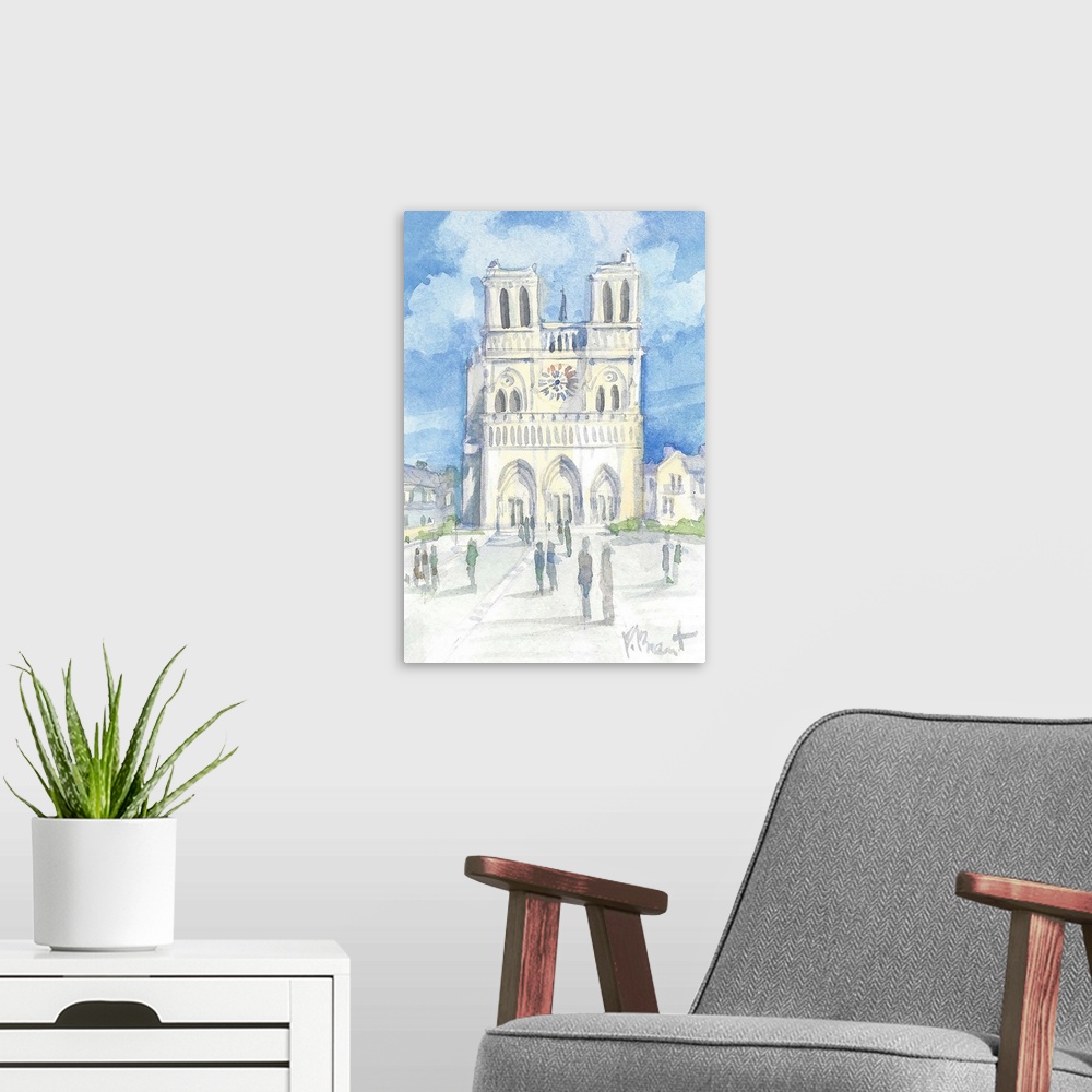 A modern room featuring Notre Dame de Paris