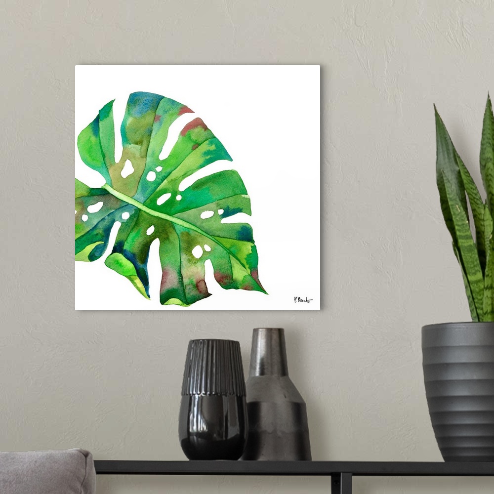 A modern room featuring Palm Fronds I - White