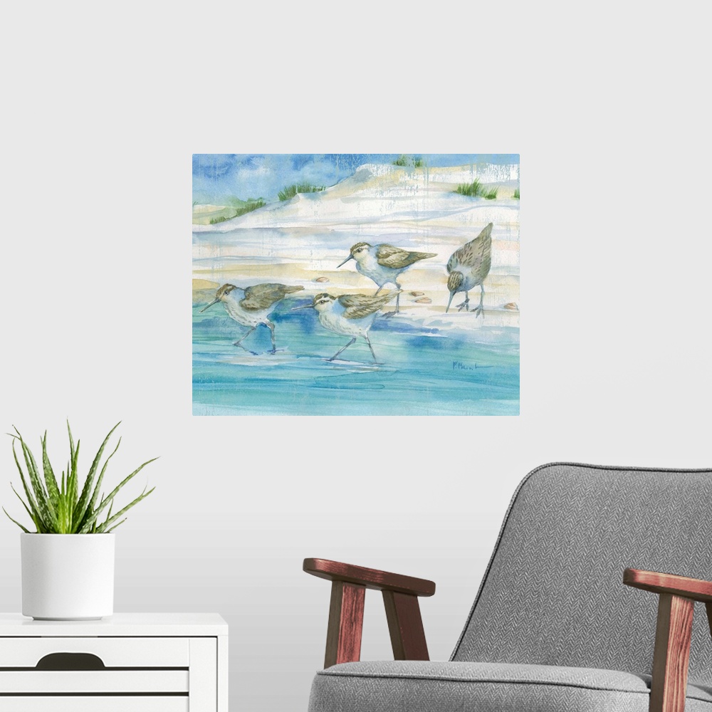 A modern room featuring Sandy Sandpipers II