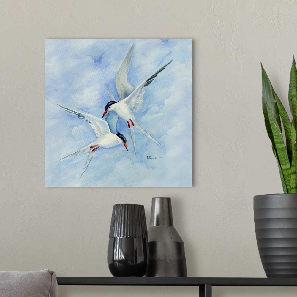 A modern room featuring Terns In Flight