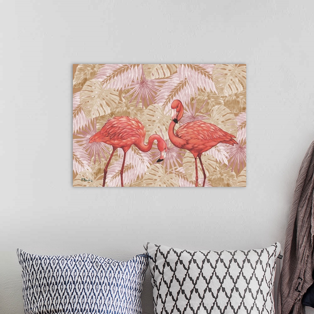 A bohemian room featuring Flamingos.