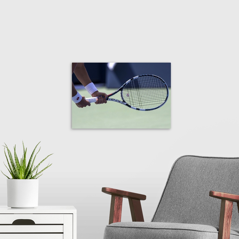 A modern room featuring Agnieszka Radwanska (POL) at the 2012 US Open Tennis Tournament