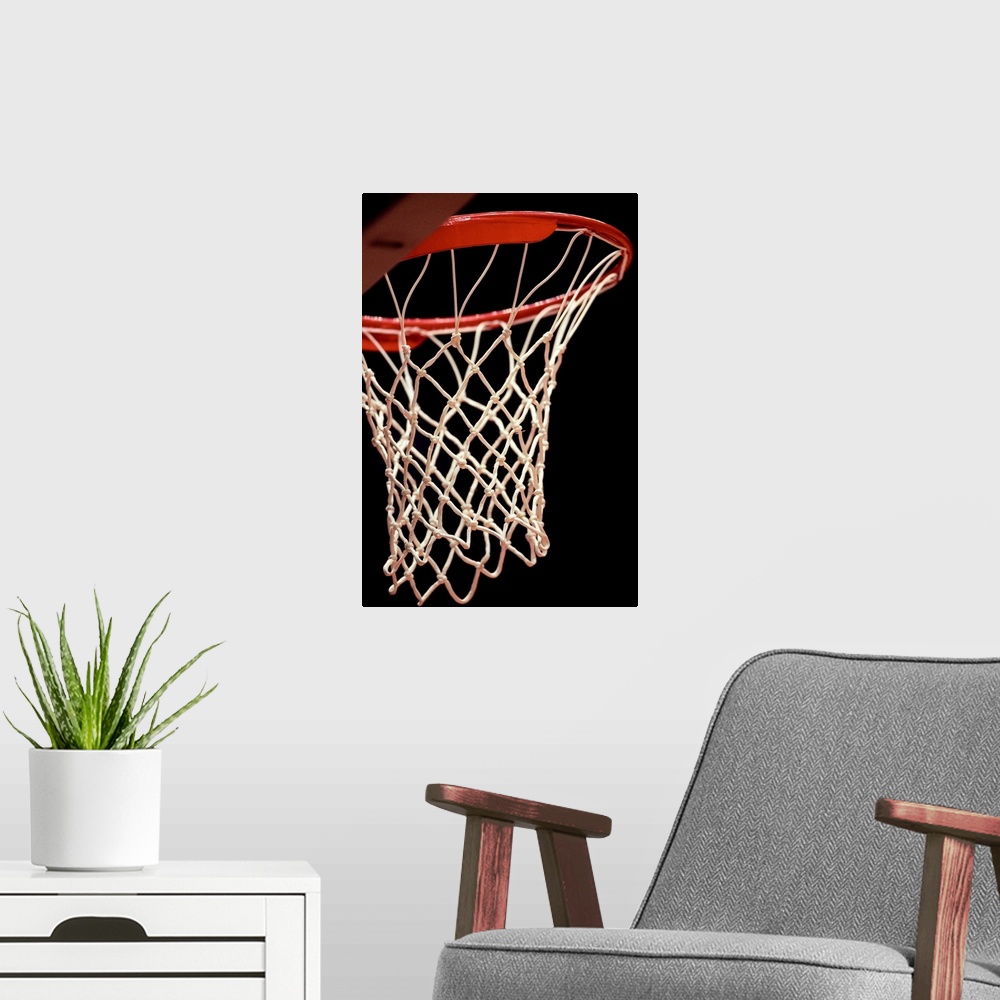A modern room featuring Basketball hoop