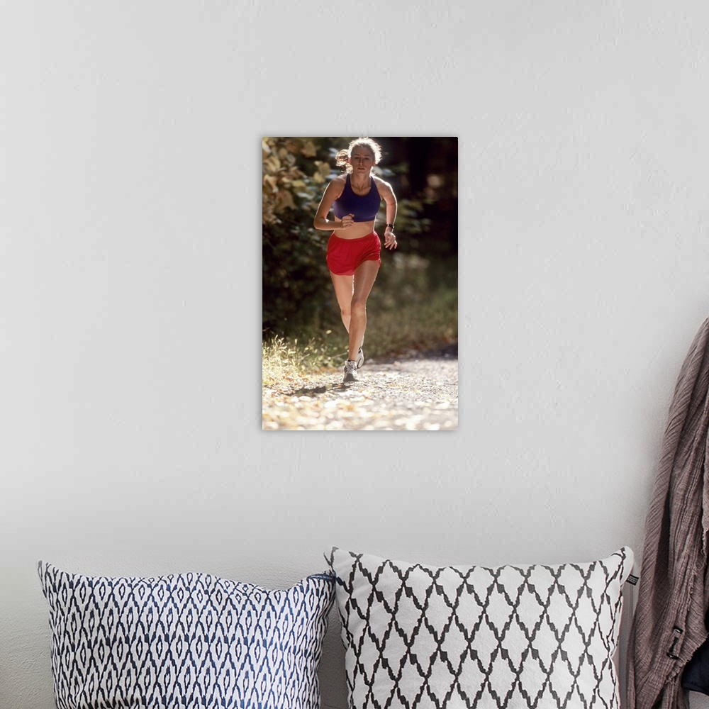 A bohemian room featuring Female runner out on the trails