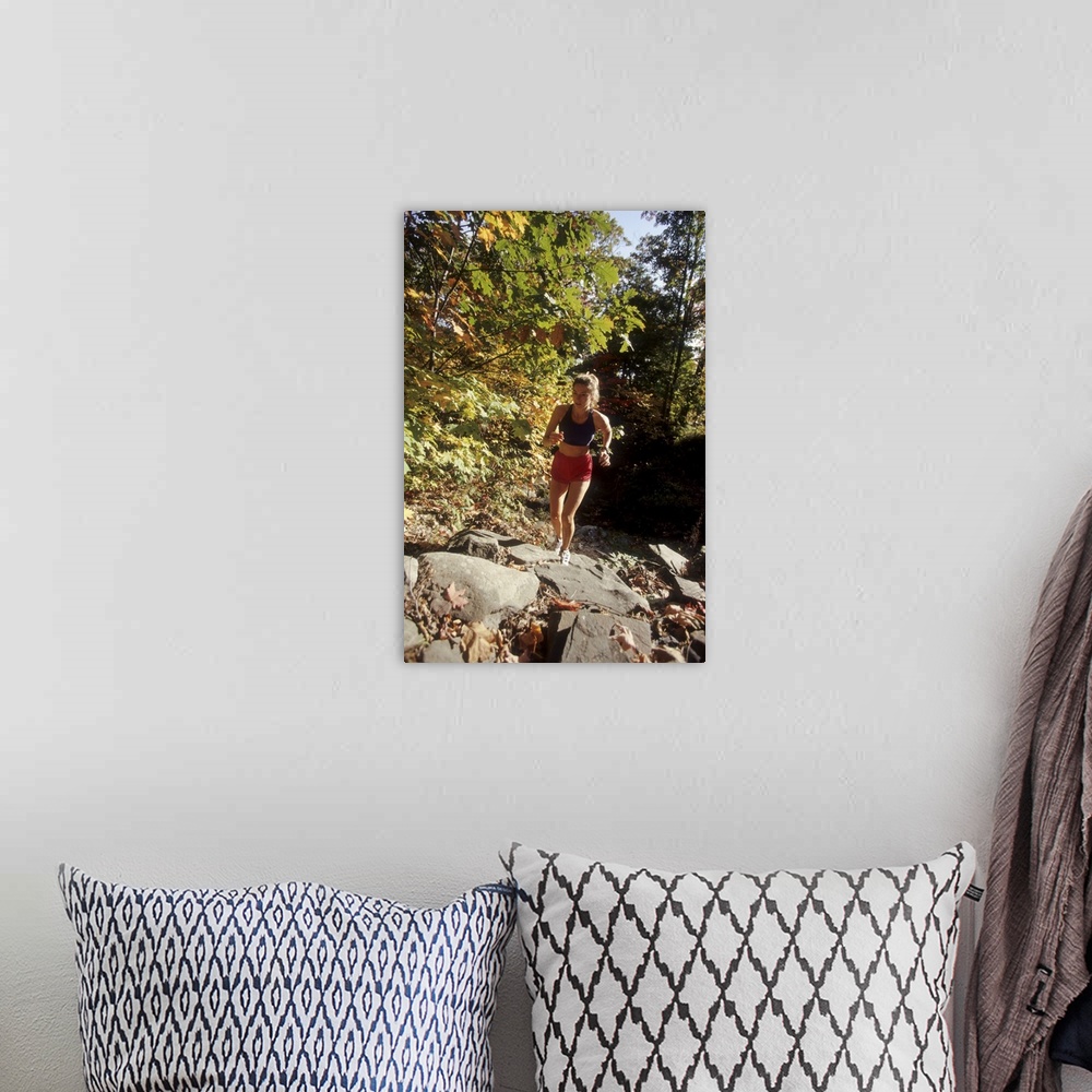 A bohemian room featuring Female runner out on the trails