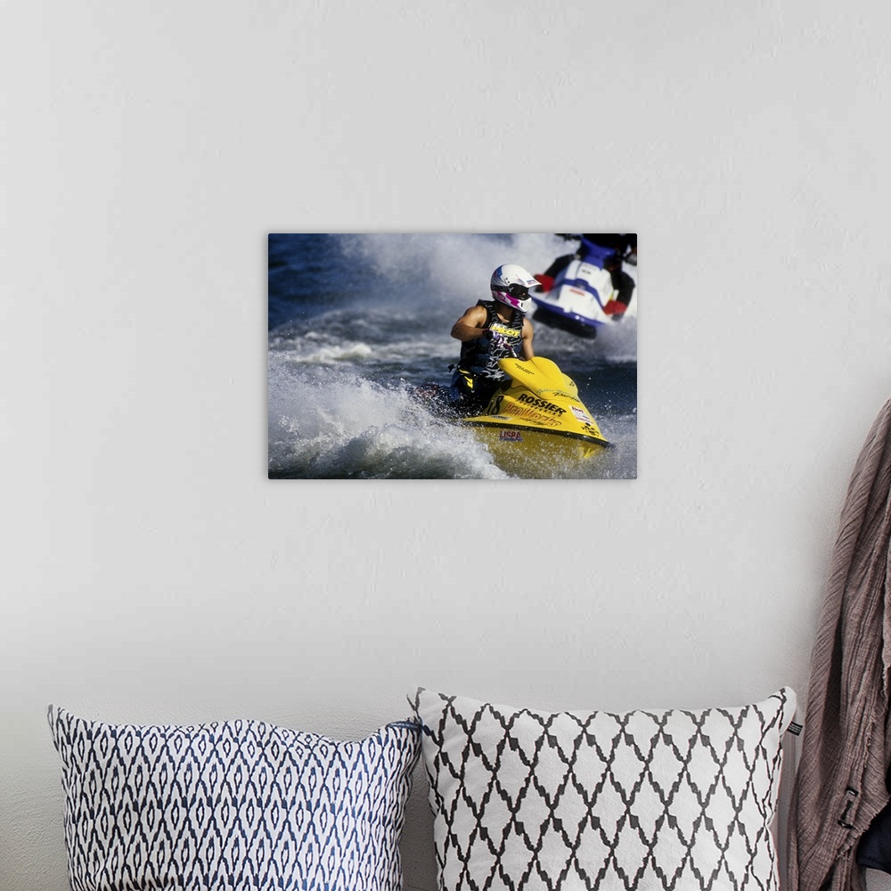 A bohemian room featuring Jet skier in action