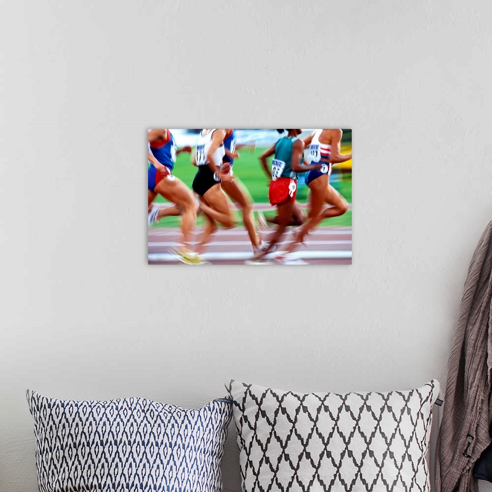 A bohemian room featuring Women's track and field race