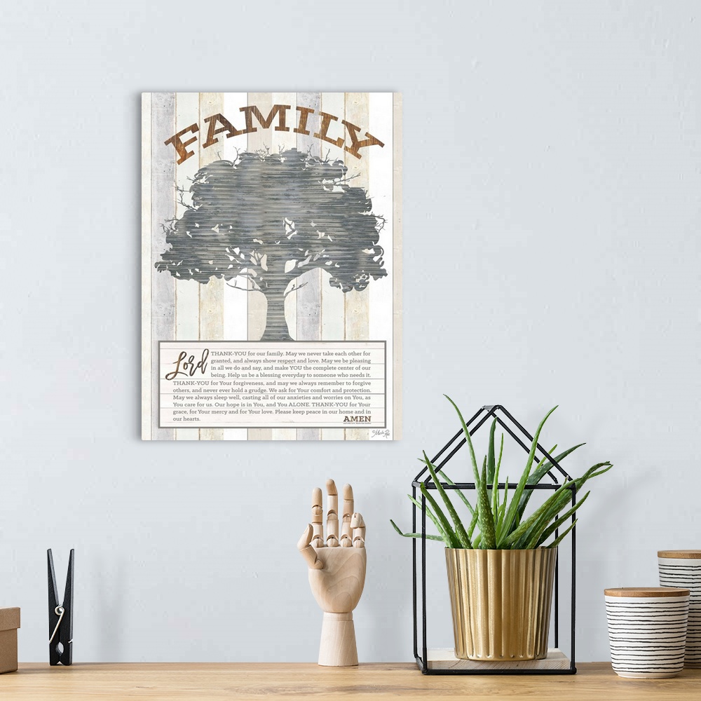 A bohemian room featuring "Family:  Lord, Thank You for our family.  May we never take each other for granted, and always s...