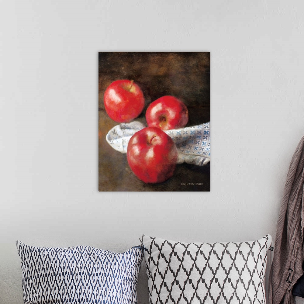 A bohemian room featuring Apples and Quilt
