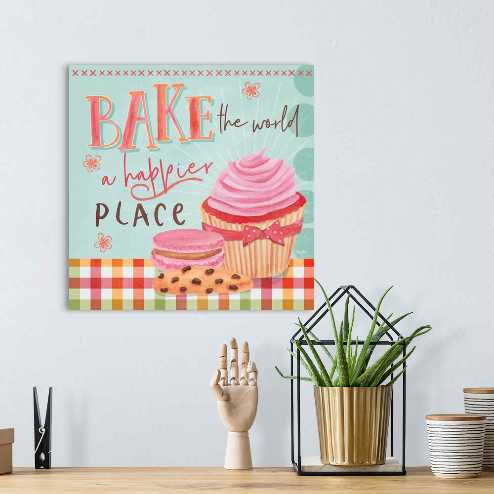 A bohemian room featuring Bake the World a Happier Place