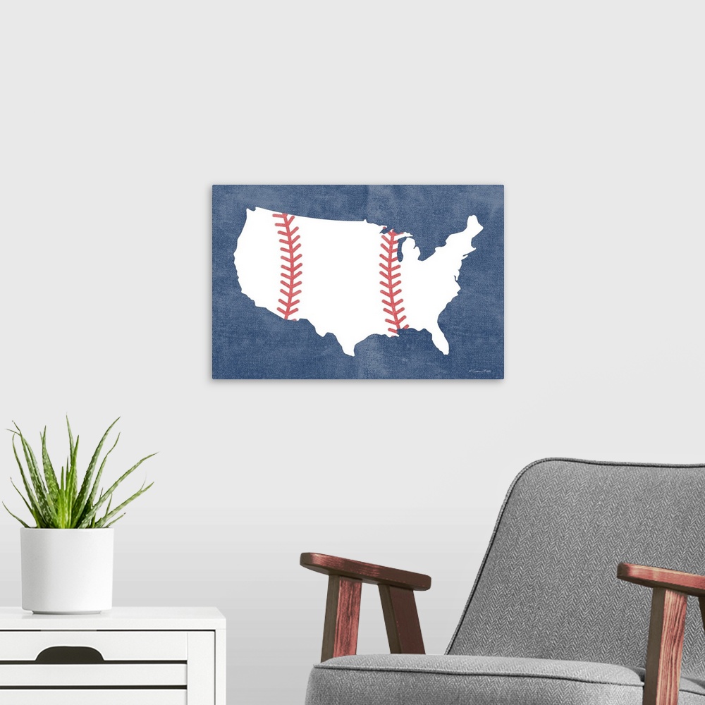 A modern room featuring Baseball America