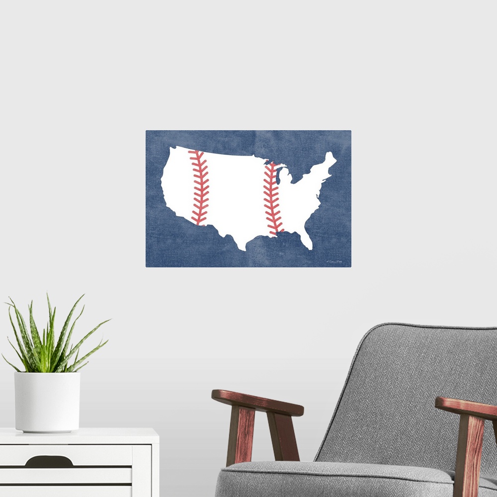A modern room featuring Baseball America