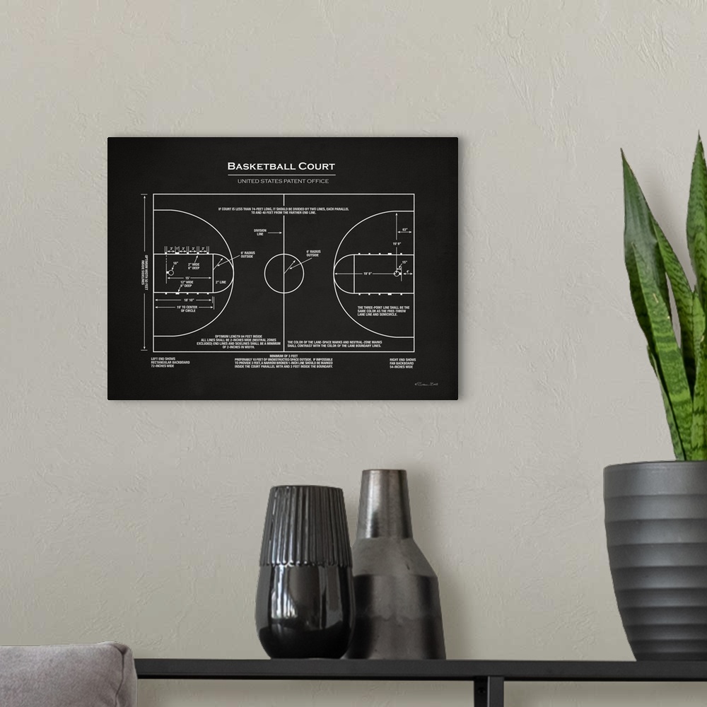 A modern room featuring Basketball Court Patent