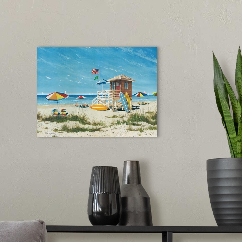 A modern room featuring Beach Colors