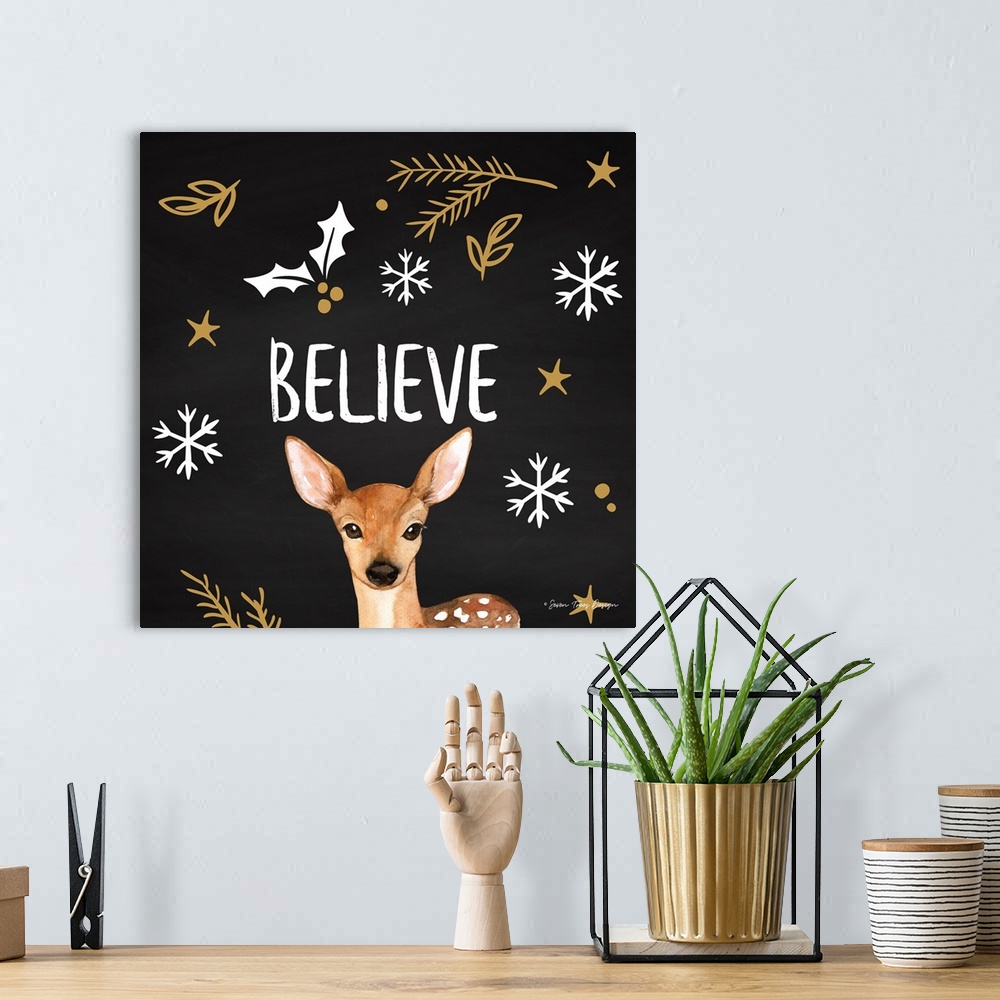 A bohemian room featuring Believe Deer