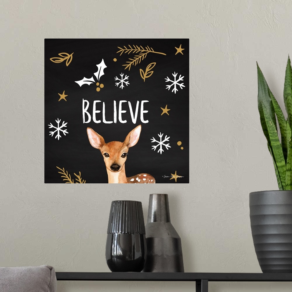 A modern room featuring Believe Deer