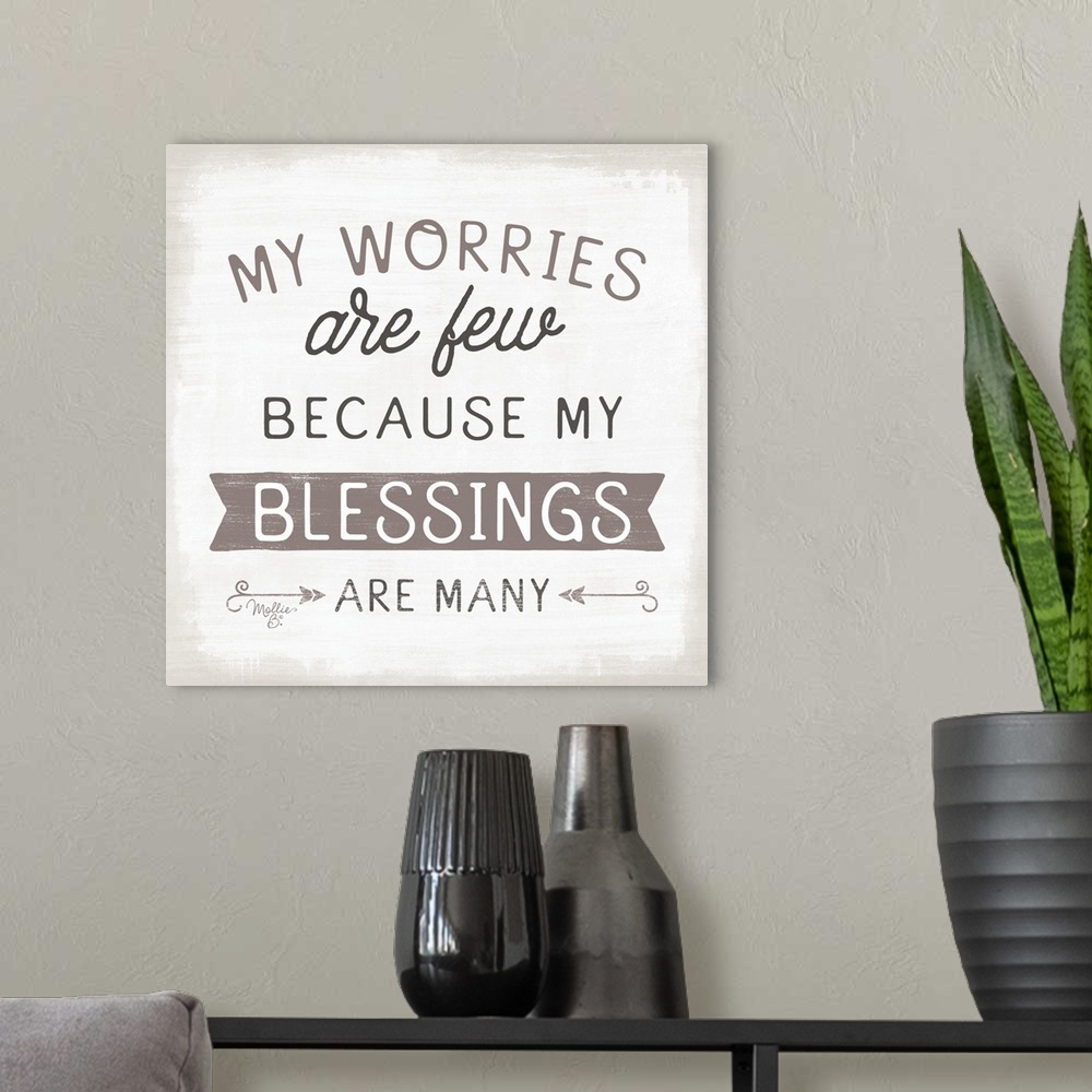 A modern room featuring Blessings are Many