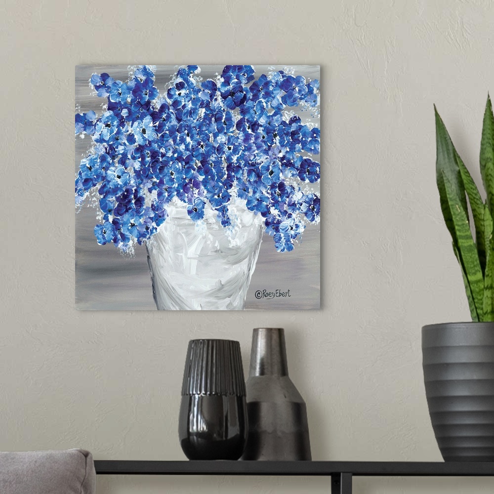 A modern room featuring Blooming Blues