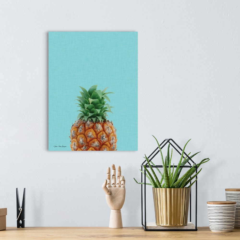 A bohemian room featuring Blue Pineapple