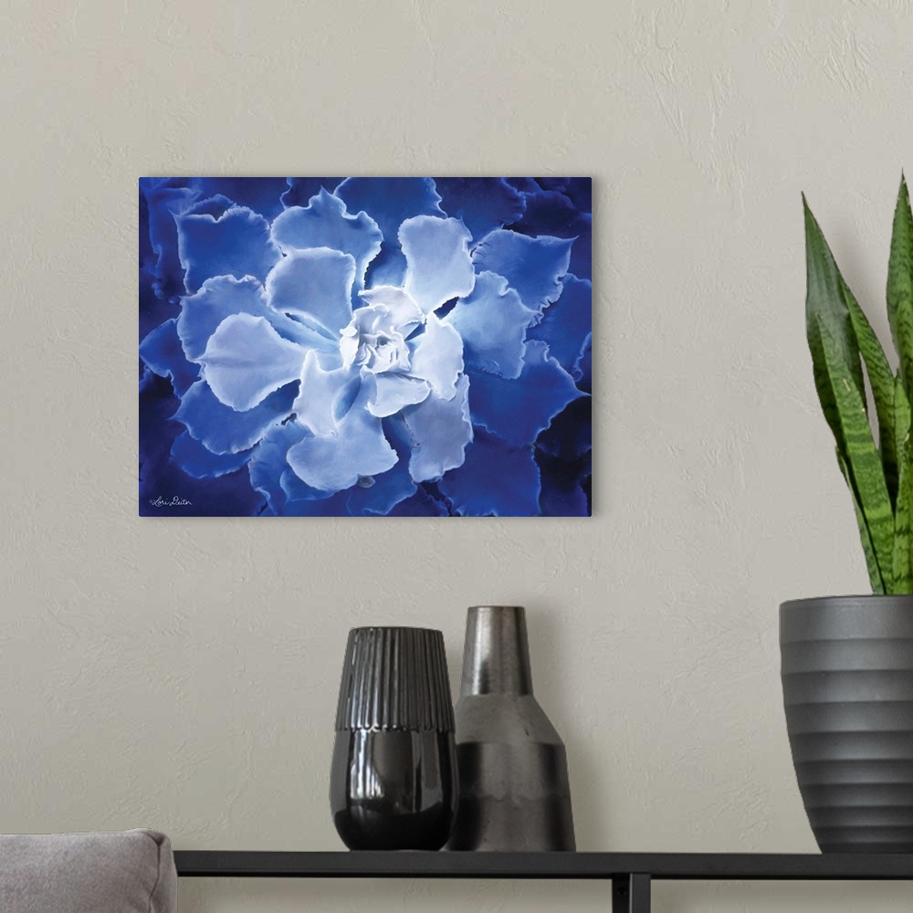A modern room featuring Blue Succulent I