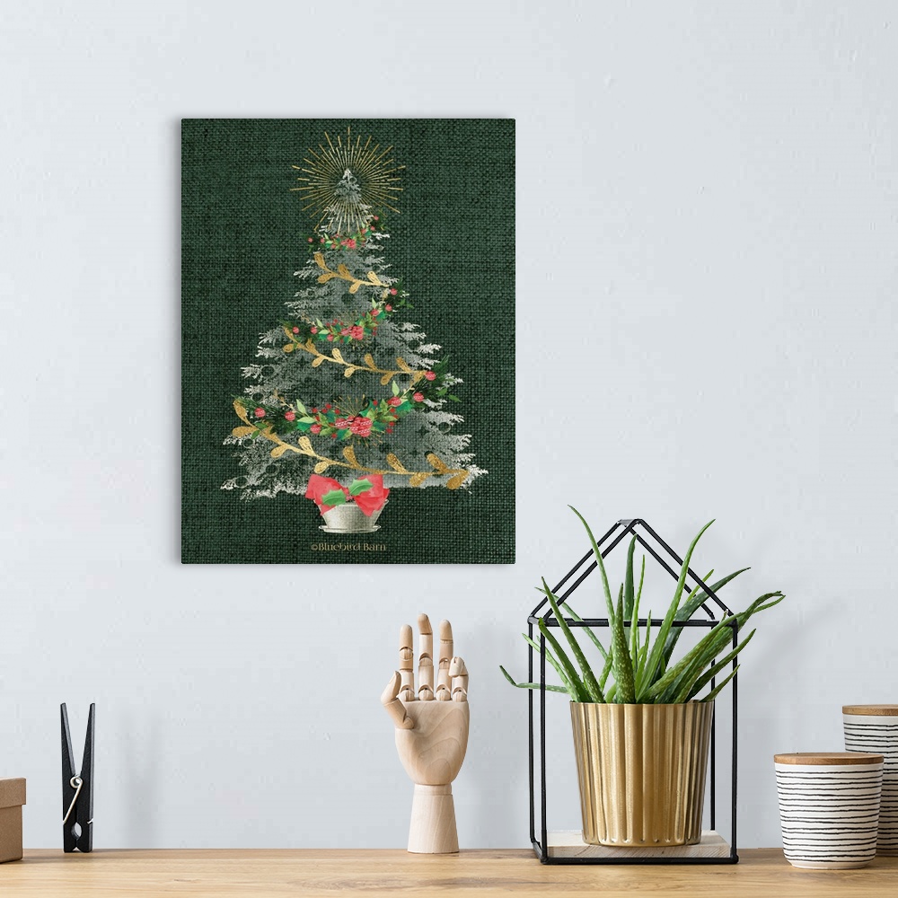 A bohemian room featuring Burlap Christmas Tree