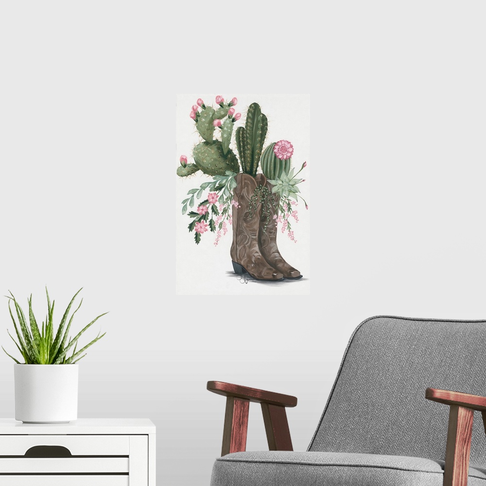 A modern room featuring Cactus Boots