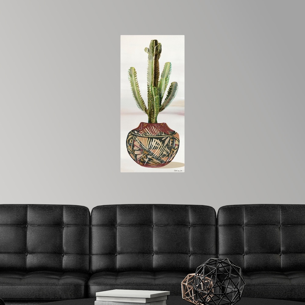 A modern room featuring Cactus In Pot I