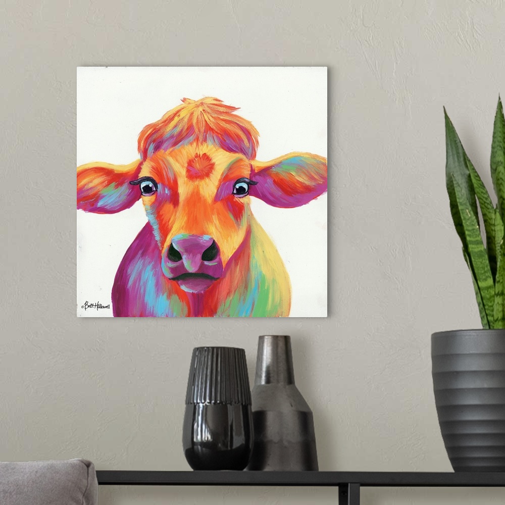 A modern room featuring Cheery Cow