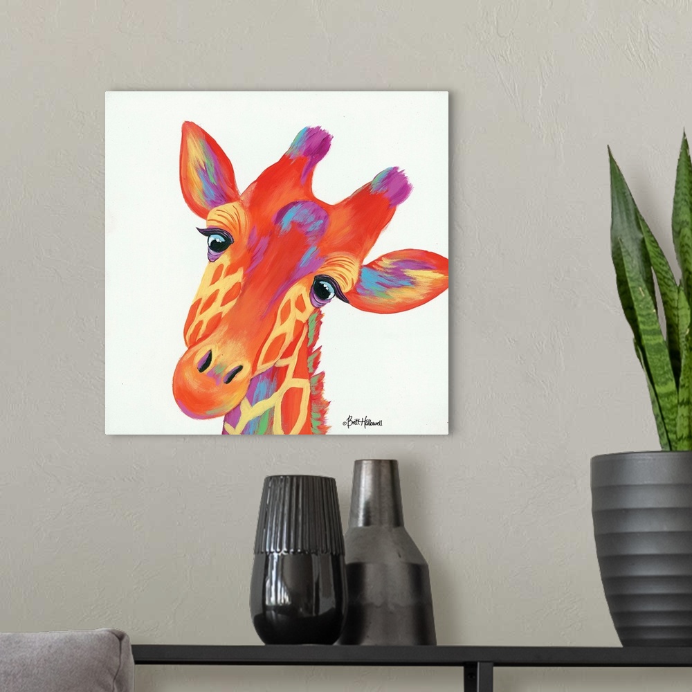 A modern room featuring Cheery Giraffe