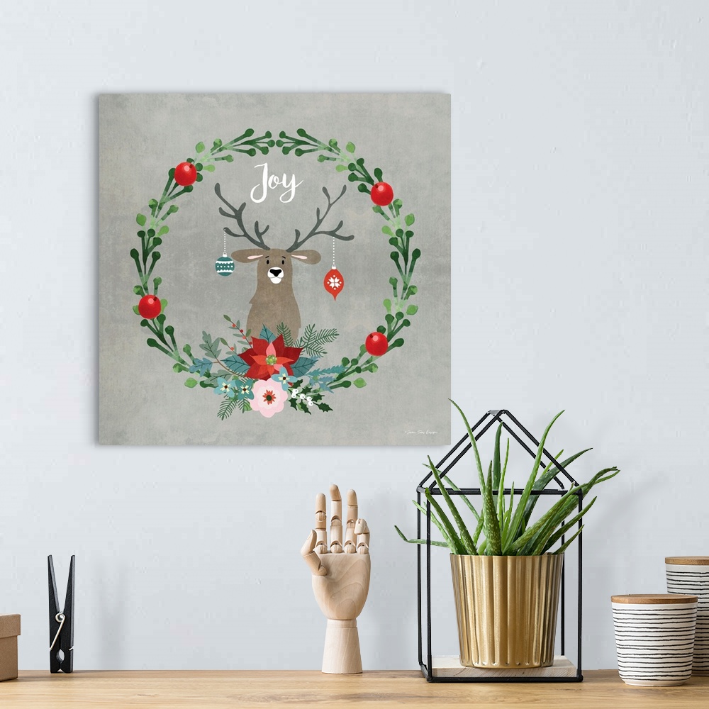 A bohemian room featuring Christmas Deer