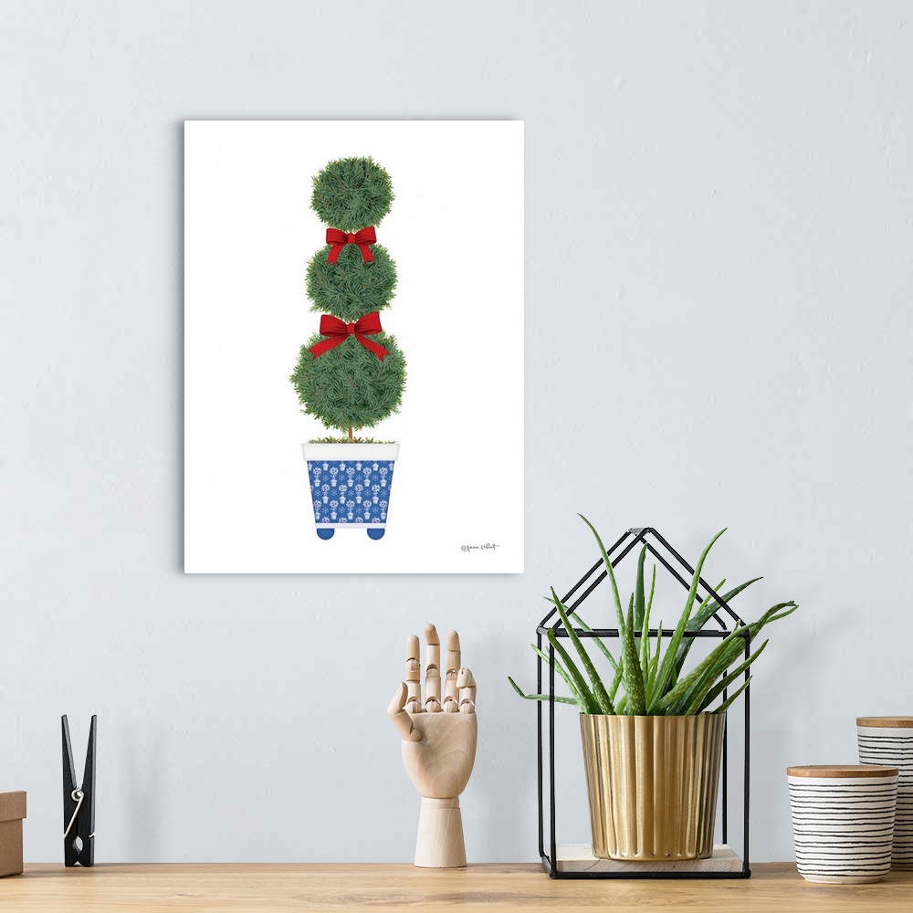A bohemian room featuring Christmas Three Round Balls Topiary
