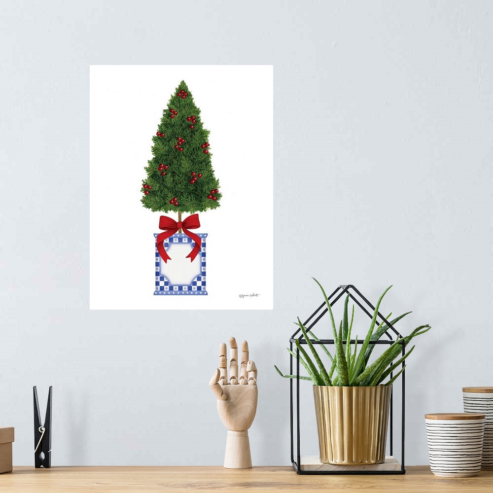 A bohemian room featuring Christmas Tree Topiary