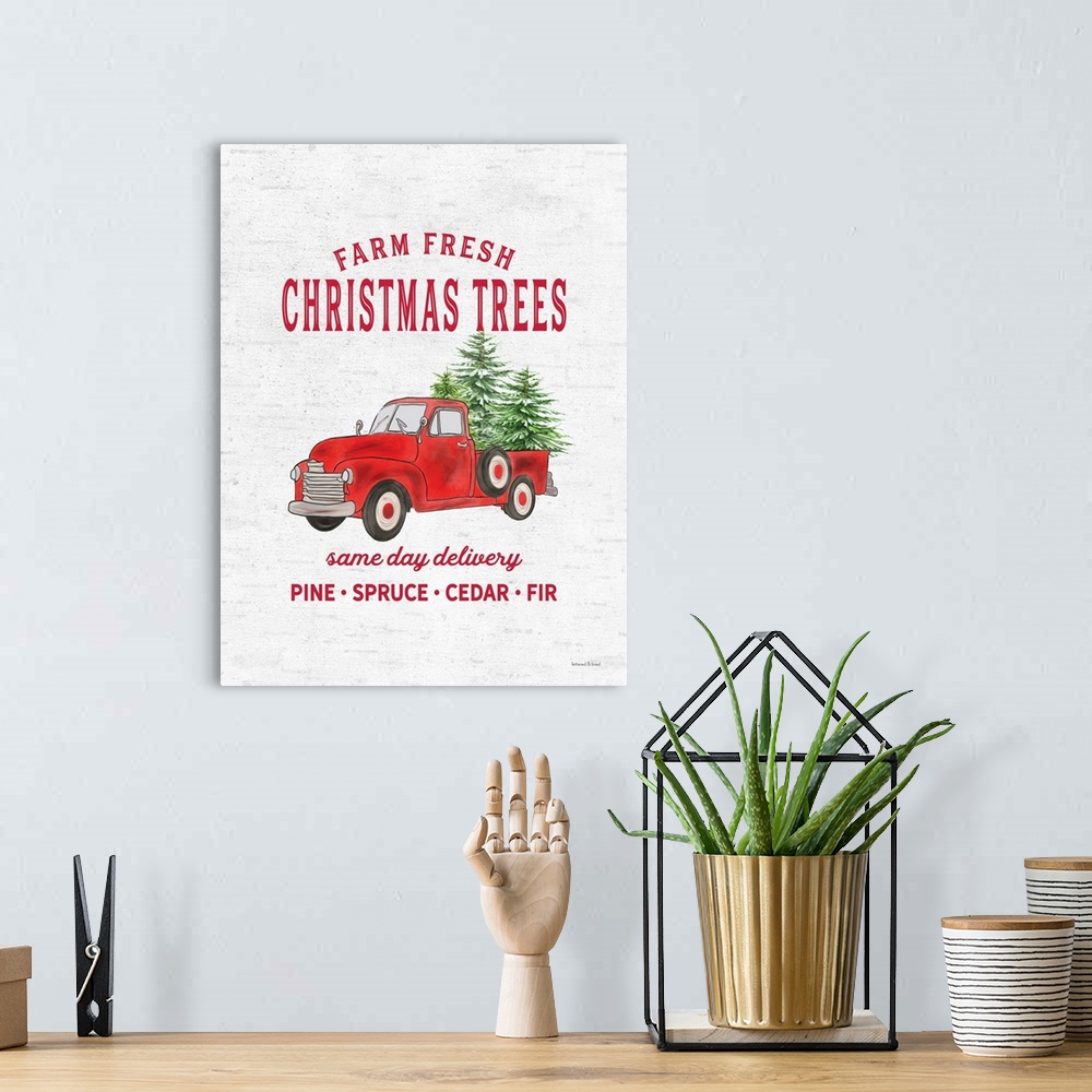 A bohemian room featuring Christmas Trees Delivery Truck