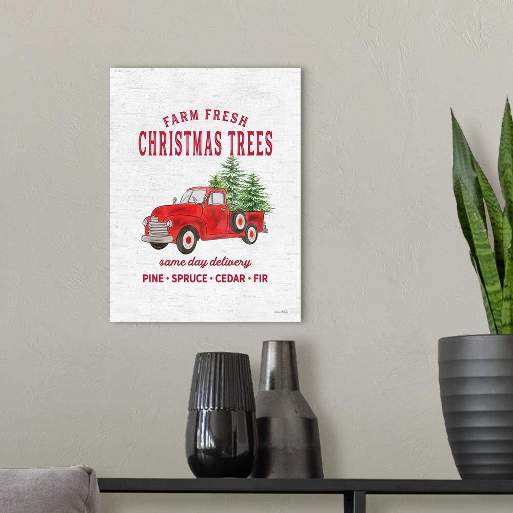 A modern room featuring Christmas Trees Delivery Truck