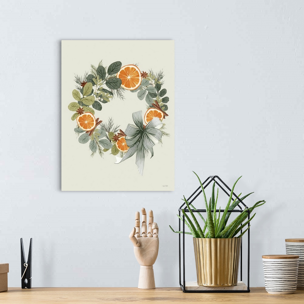 A bohemian room featuring Cinnamon And Citrus Wreath